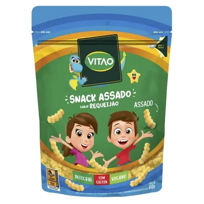 Snack Vitao Kids Integral Sem Glúten Sabor Requeijão 40g